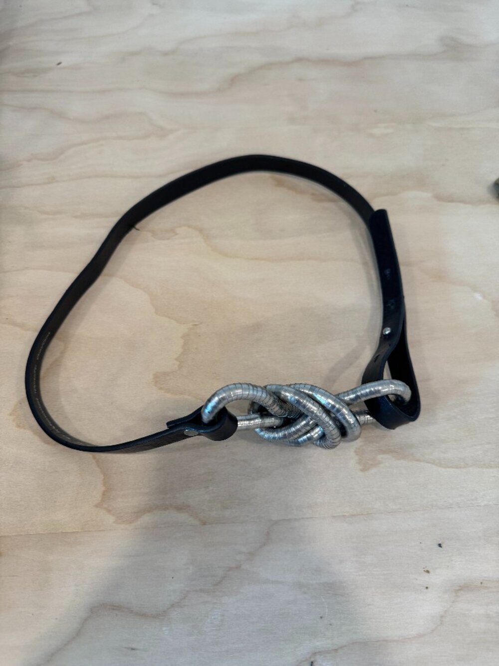 Black belt with Silver Knot Hardware